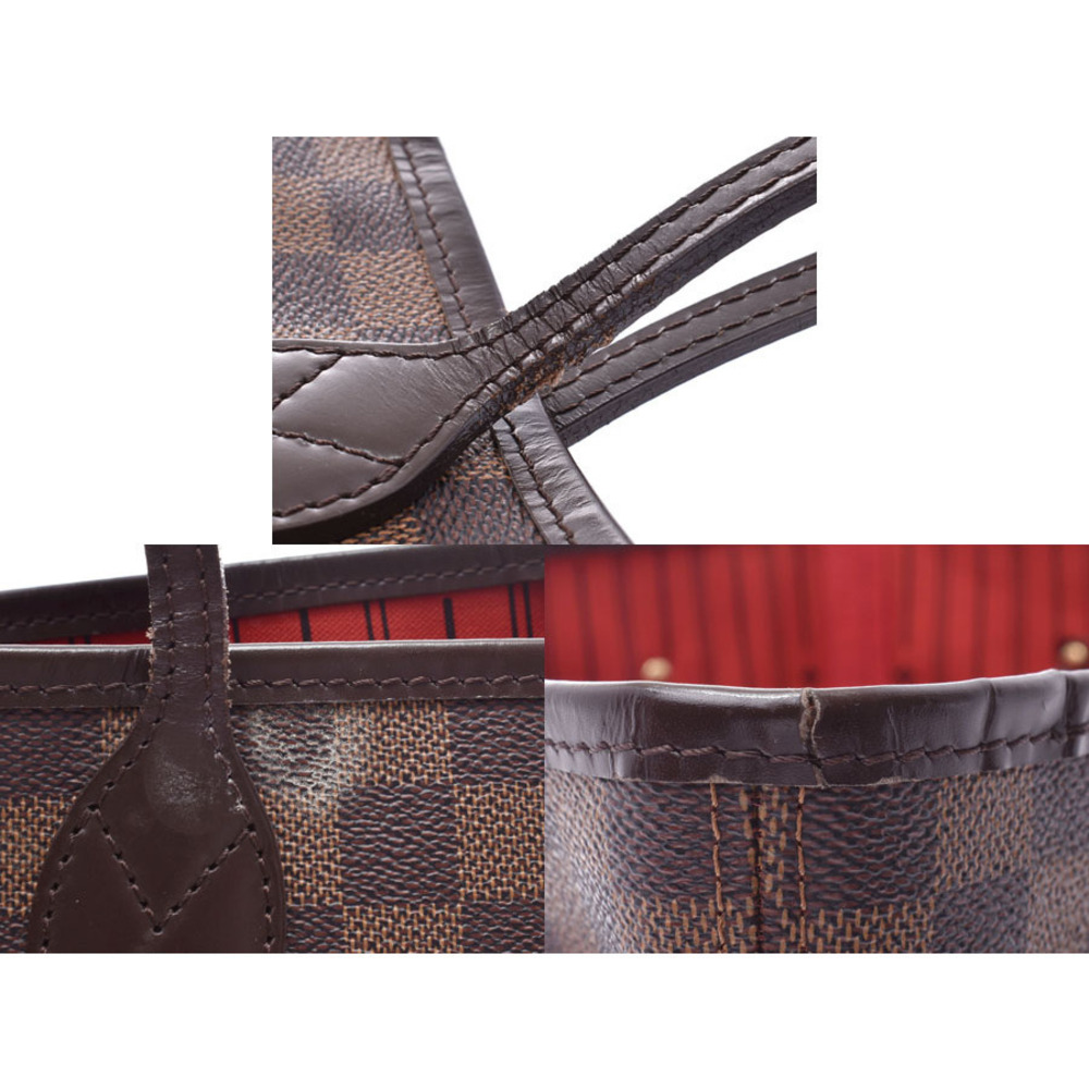 Louis Vuitton Damier Neverfull Brown Leather Tote Bag - Picture 8 of 12